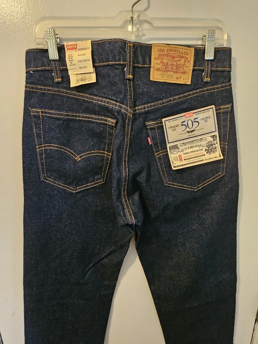 Levi's Vintage 1989  505-0216 Blue Denim Straight Leg Jeans Men's Size 32x32 NWT
